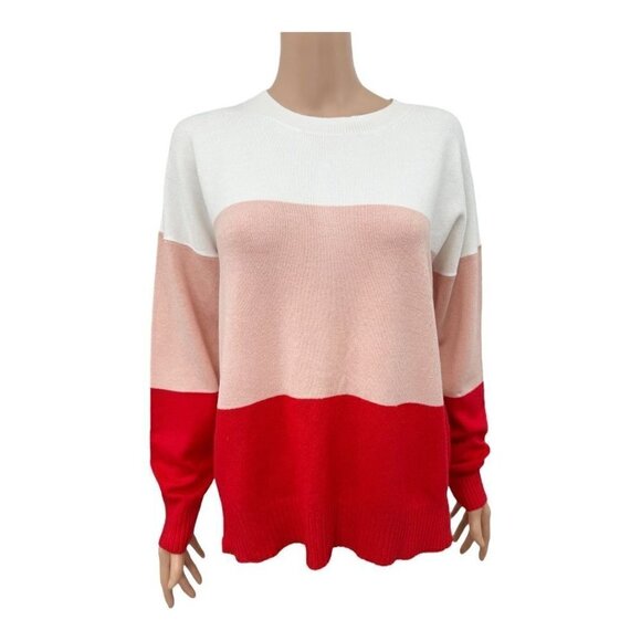 French Connection Striped Dolman Sleeve Crewneck Sweater NWT - Picture 1 of 5